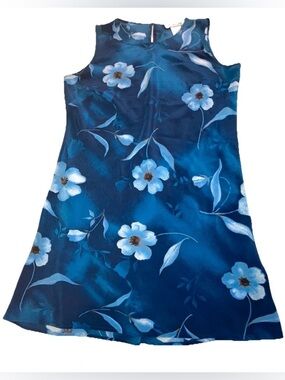 Vintage Blue Floral Dress by Lisa Jo Size 13/14